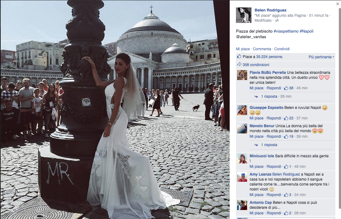 Con Belén a Napoli lo shooting diventa un evento Con Belén a Napoli lo shooting diventa un evento