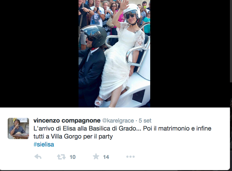 Elisa, matrimonio romantic rock per la cantante Elisa, matrimonio romantic rock per la cantante