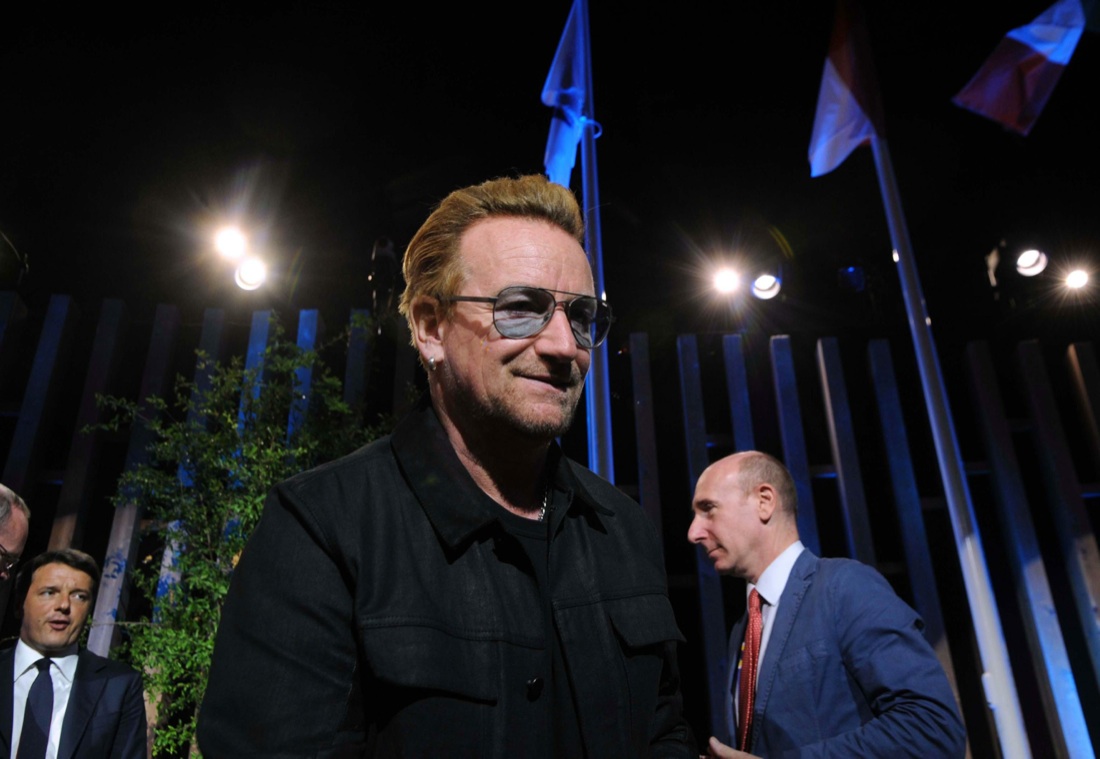 Bono Vox con Matteo Renzi a Expo2015: le foto