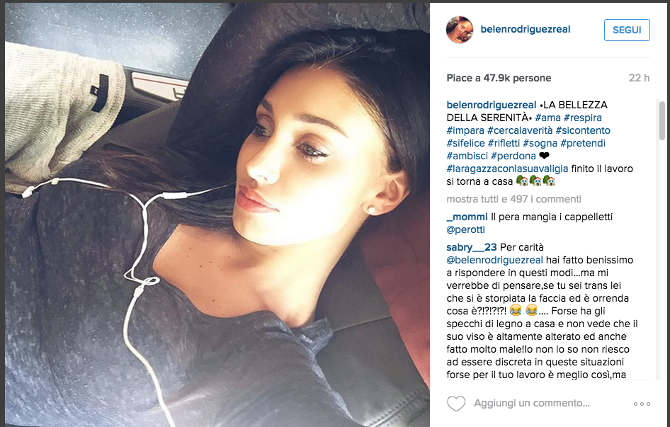 Nina Moric: “Belén sembra un trans brutto”