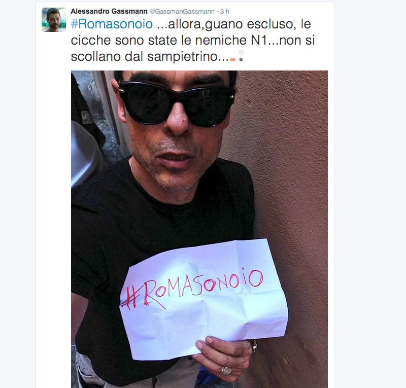 #romasonoio: Alessandro Gassmann ripulisce Roma #romasonoio: Alessandro Gassmann ripulisce Roma