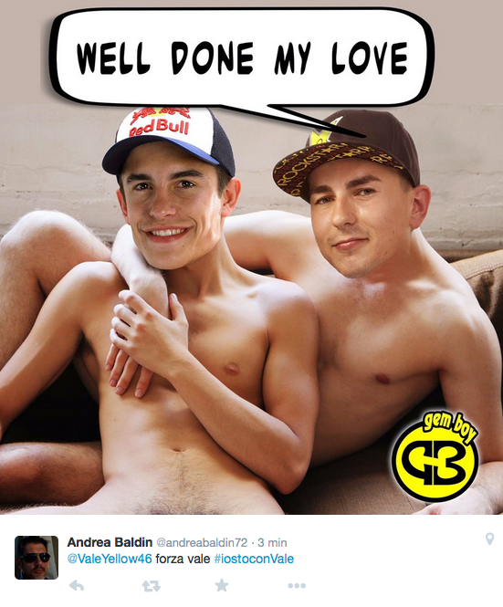 Rossi vs. Marquez e Lorenzo: l’ironia del Web contro il “Patto d’Andorra” Rossi vs. Marquez e Lorenzo: l’ironia del Web contro il “Patto d’Andorra”