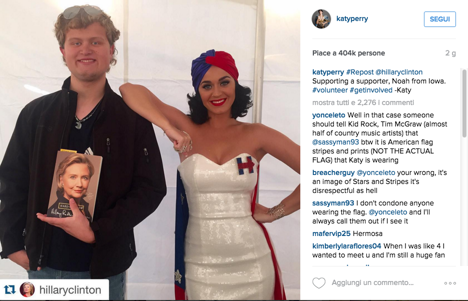 Katy Perry scende in campo per Hillary Clinton Katy Perry scende in campo per Hillary Clinton