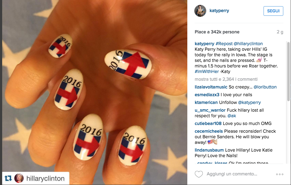 Katy Perry scende in campo per Hillary Clinton Katy Perry scende in campo per Hillary Clinton