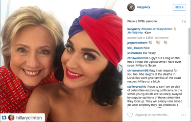 Katy Perry scende in campo per Hillary Clinton