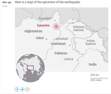 Terremoto tra Afghanistan e Pakistan: 340 morti, 2.100 feriti