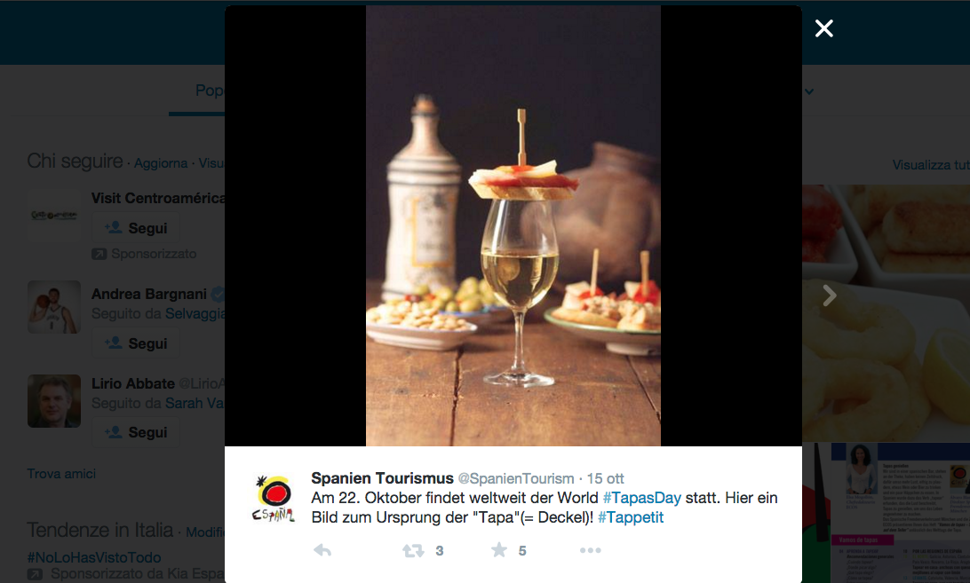 Oggi è la giornata mondiale delle Tapas