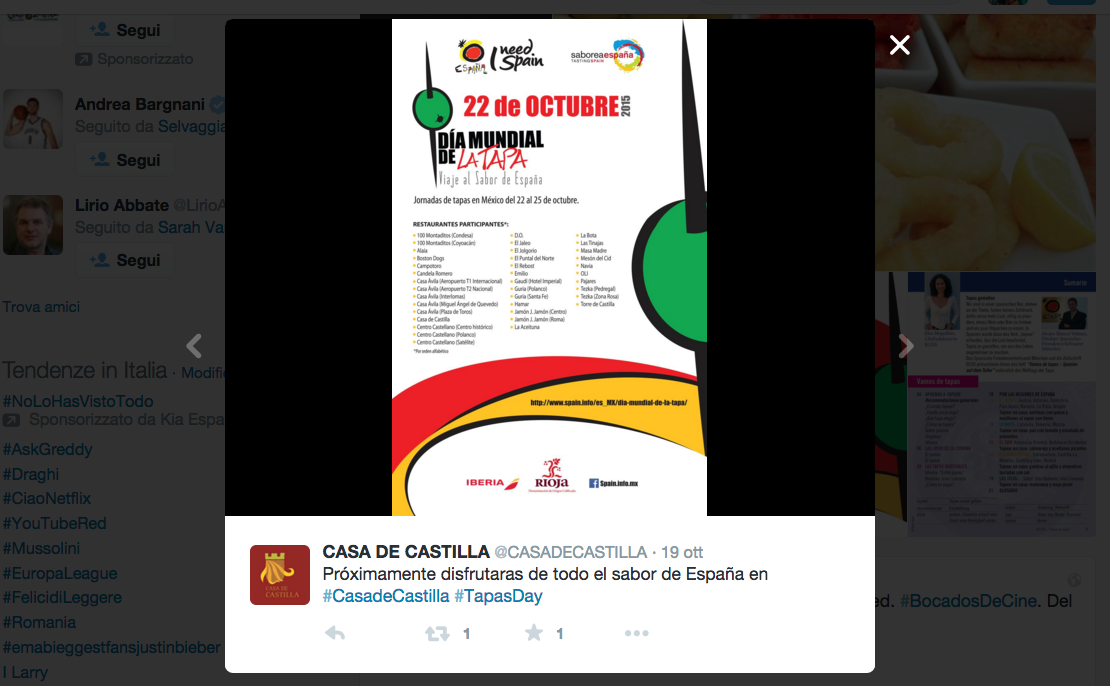 Oggi è la giornata mondiale delle Tapas