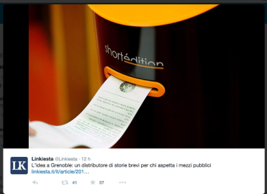 A Grenoble c’è il distributore di racconti alla fermata del bus