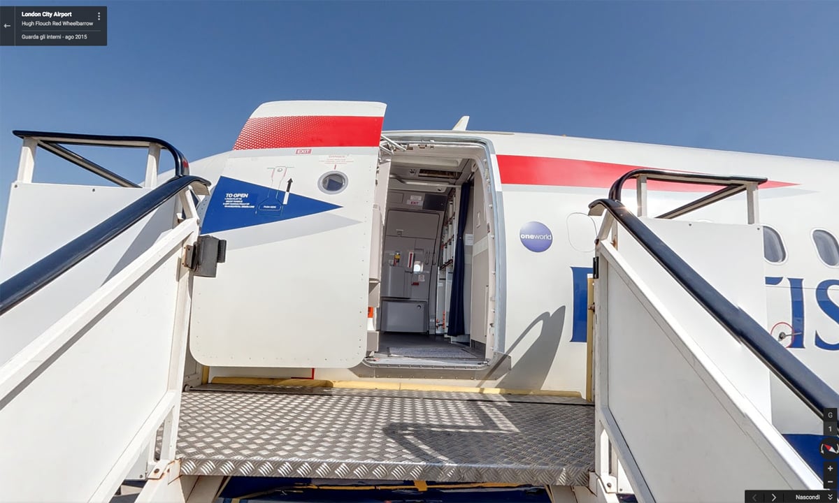 Google Street View su un volo British Airways