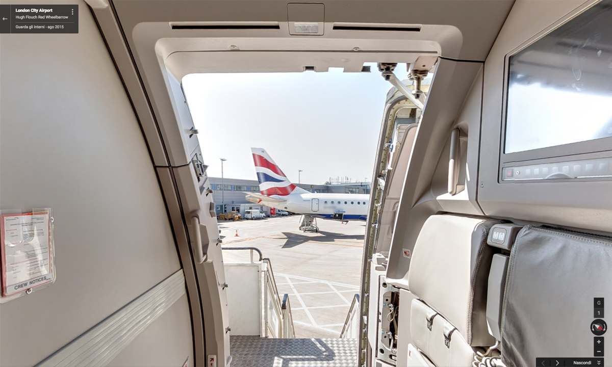 Google Street View su un volo British Airways
