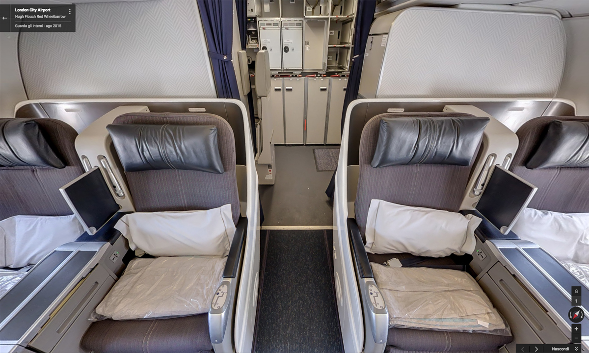Google Street View su un volo British Airways