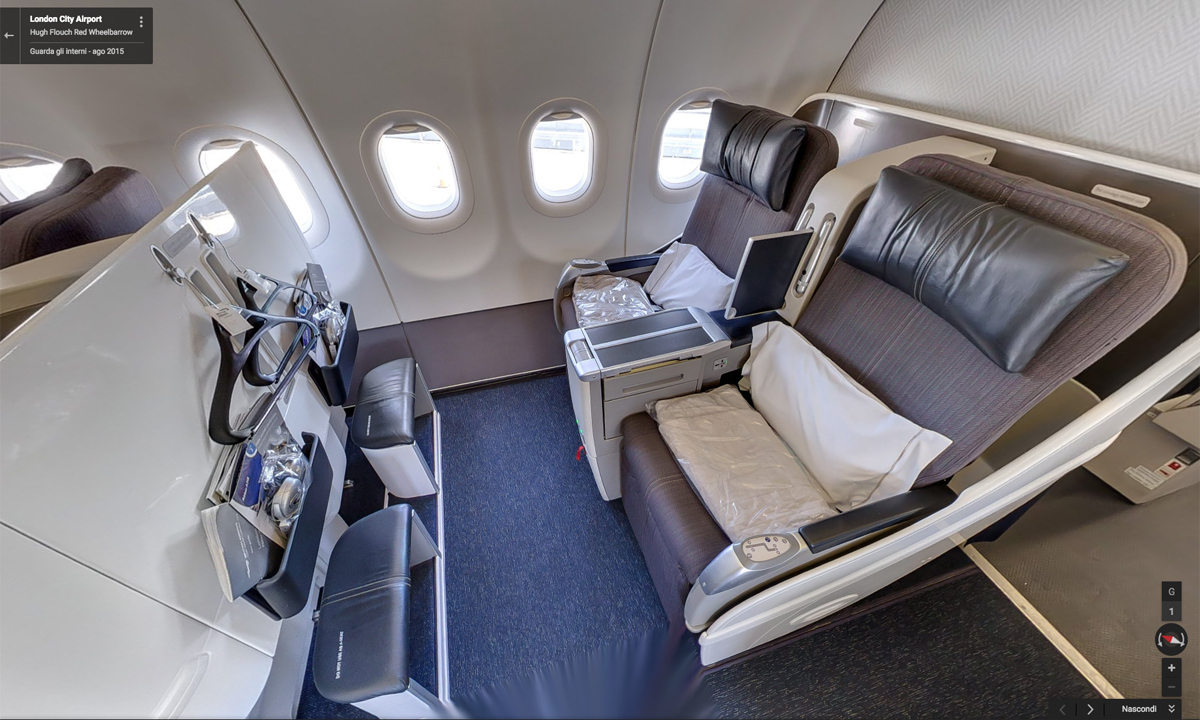 Google Street View su un volo British Airways
