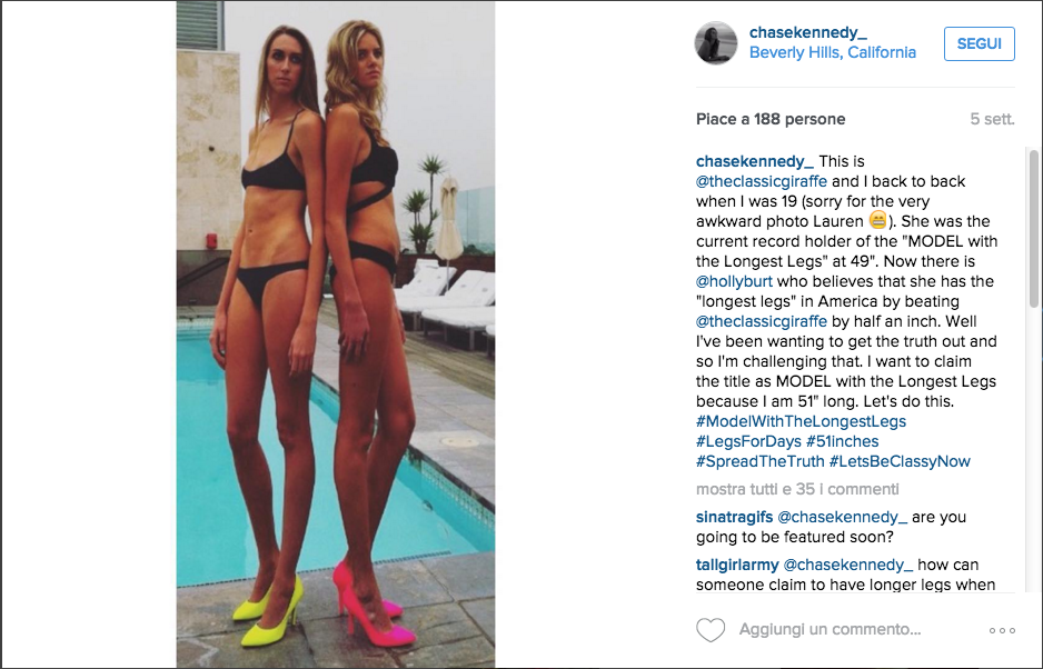 Chase Kennedy, la modella con le gambe più lunghe d’America Chase Kennedy, la modella con le gambe più lunghe d’America