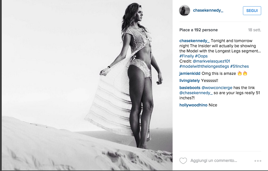 Chase Kennedy, la modella con le gambe più lunghe d’America Chase Kennedy, la modella con le gambe più lunghe d’America