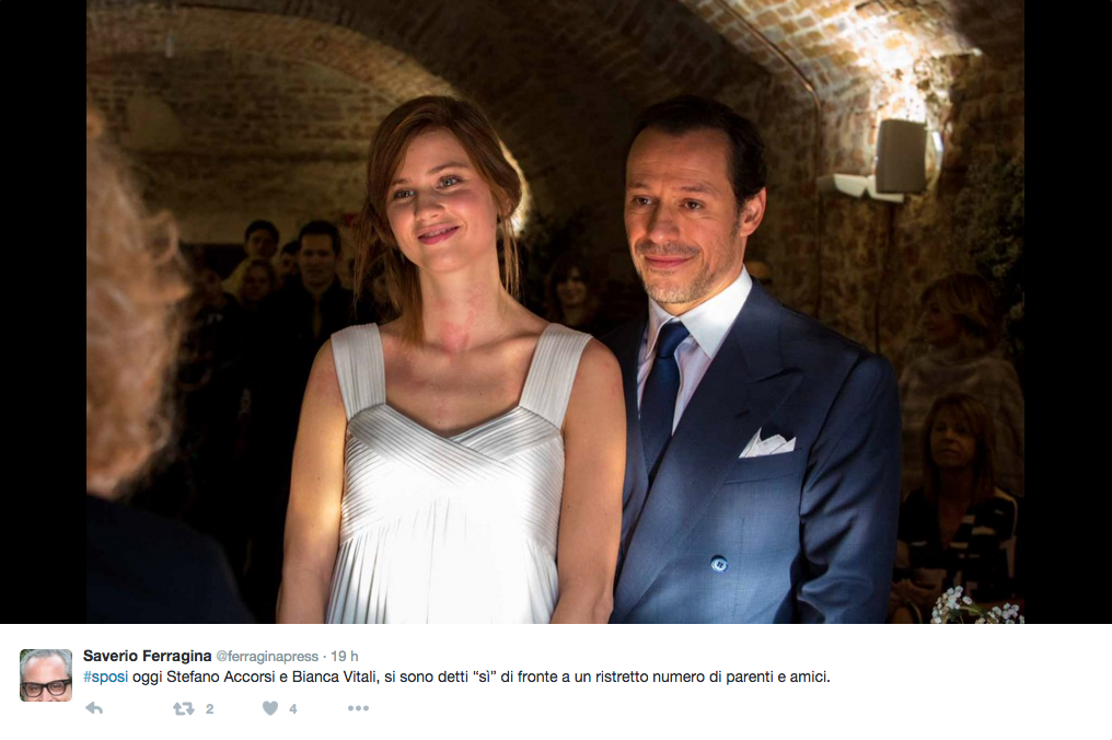 Stefano Accorsi e Bianca Vitali si sono sposati