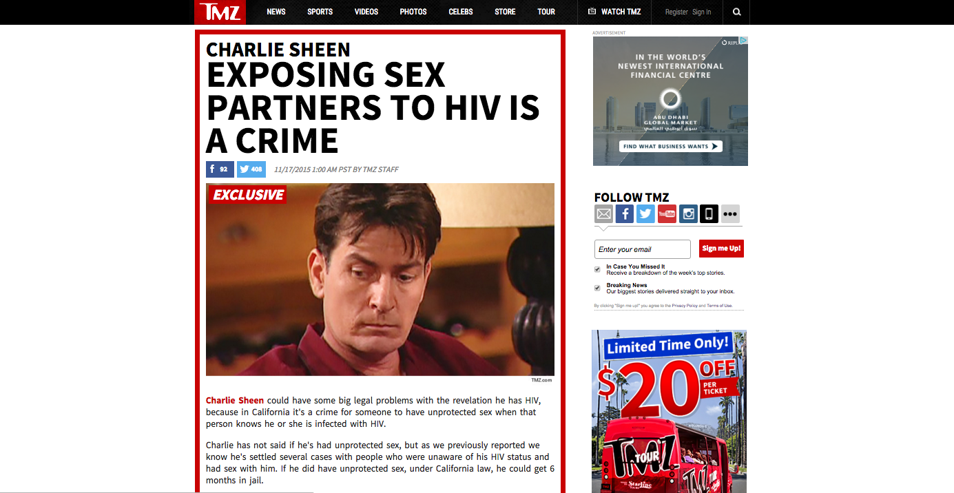 Charlie Sheen è sieropositivo Charlie Sheen è sieropositivo