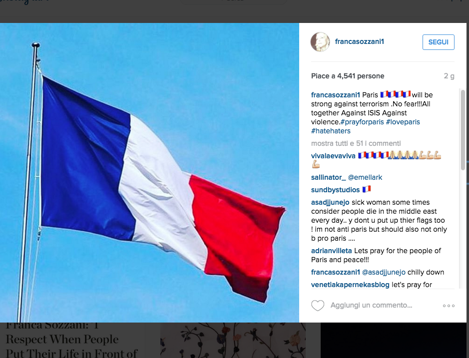 #PrayforParis, la solidarietà laica dello showbiz