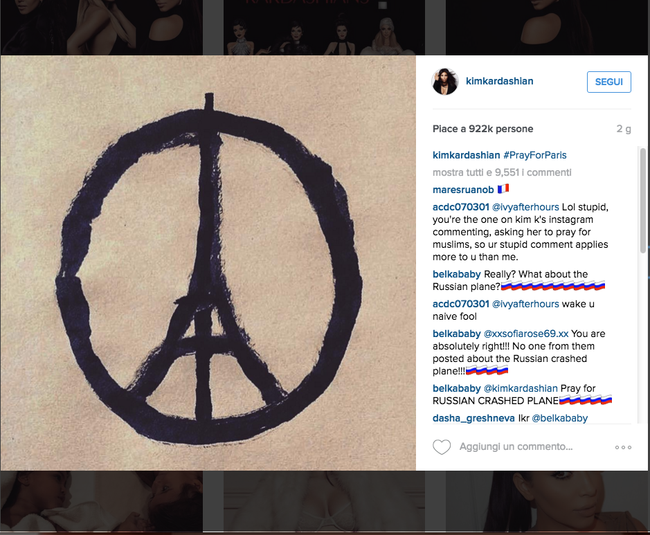 #PrayforParis, la solidarietà laica dello showbiz
