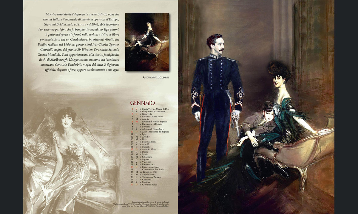 Il calendario dei Carabinieri 2016: l’Arma e le arti