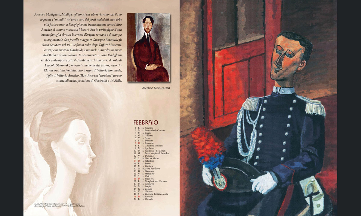 Il calendario dei Carabinieri 2016: l’Arma e le arti