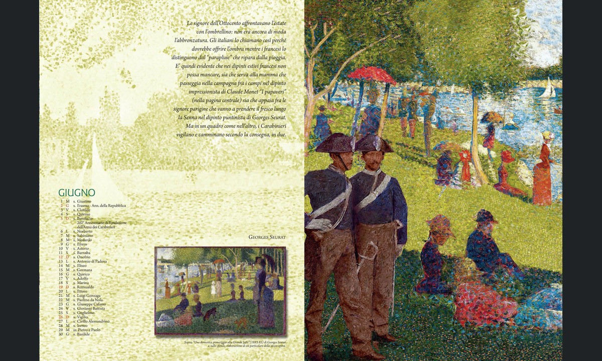 Il calendario dei Carabinieri 2016: l’Arma e le arti