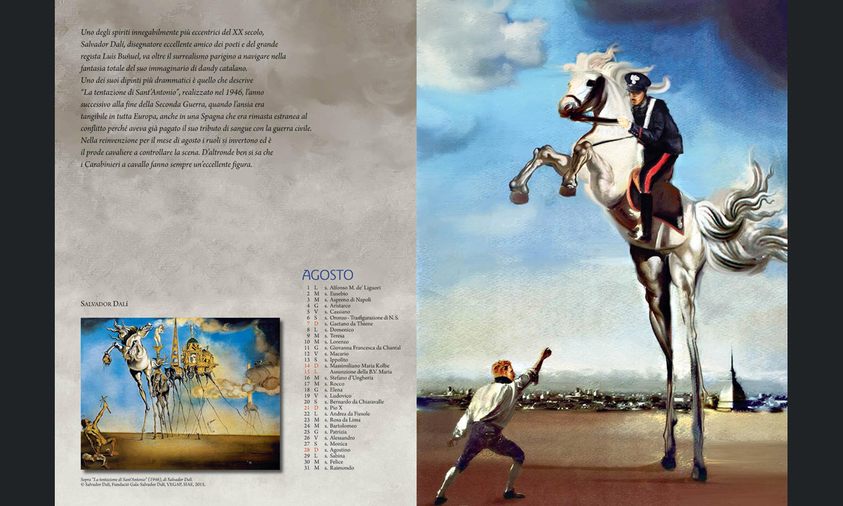 Il calendario dei Carabinieri 2016: l’Arma e le arti