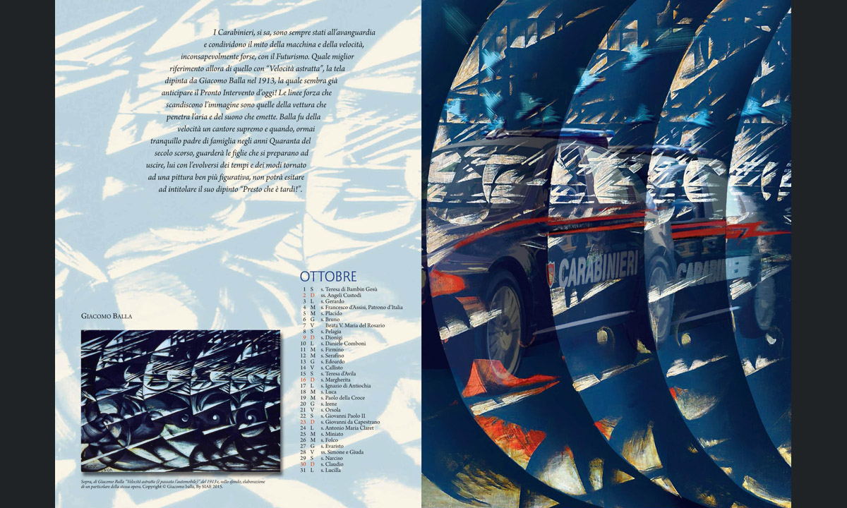 Il calendario dei Carabinieri 2016: l’Arma e le arti