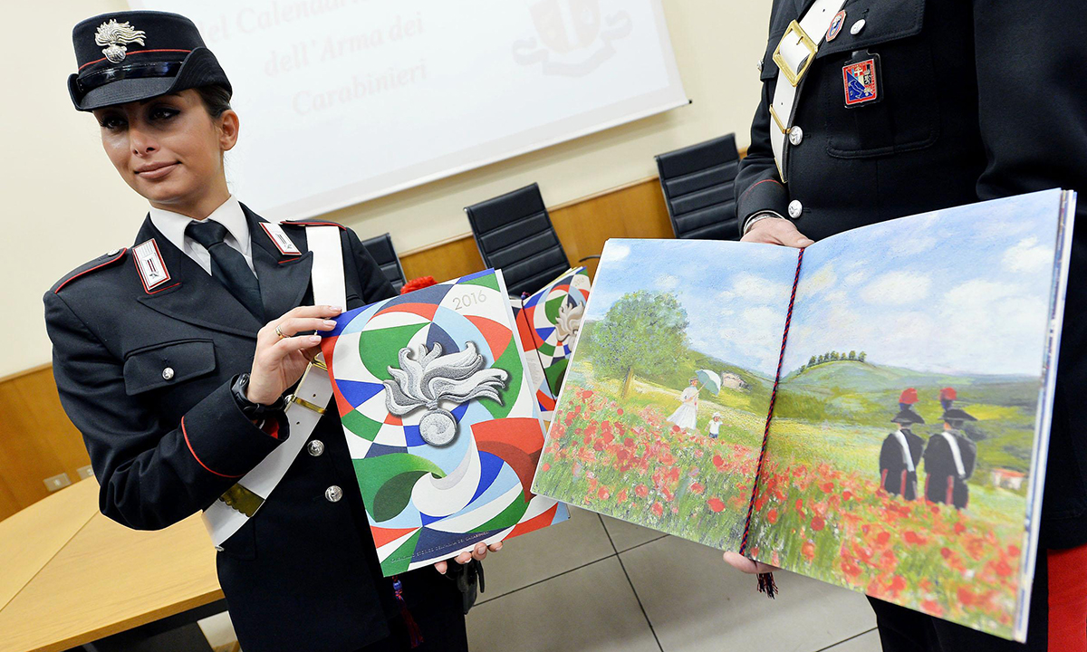 Il calendario dei Carabinieri 2016: l’Arma e le arti