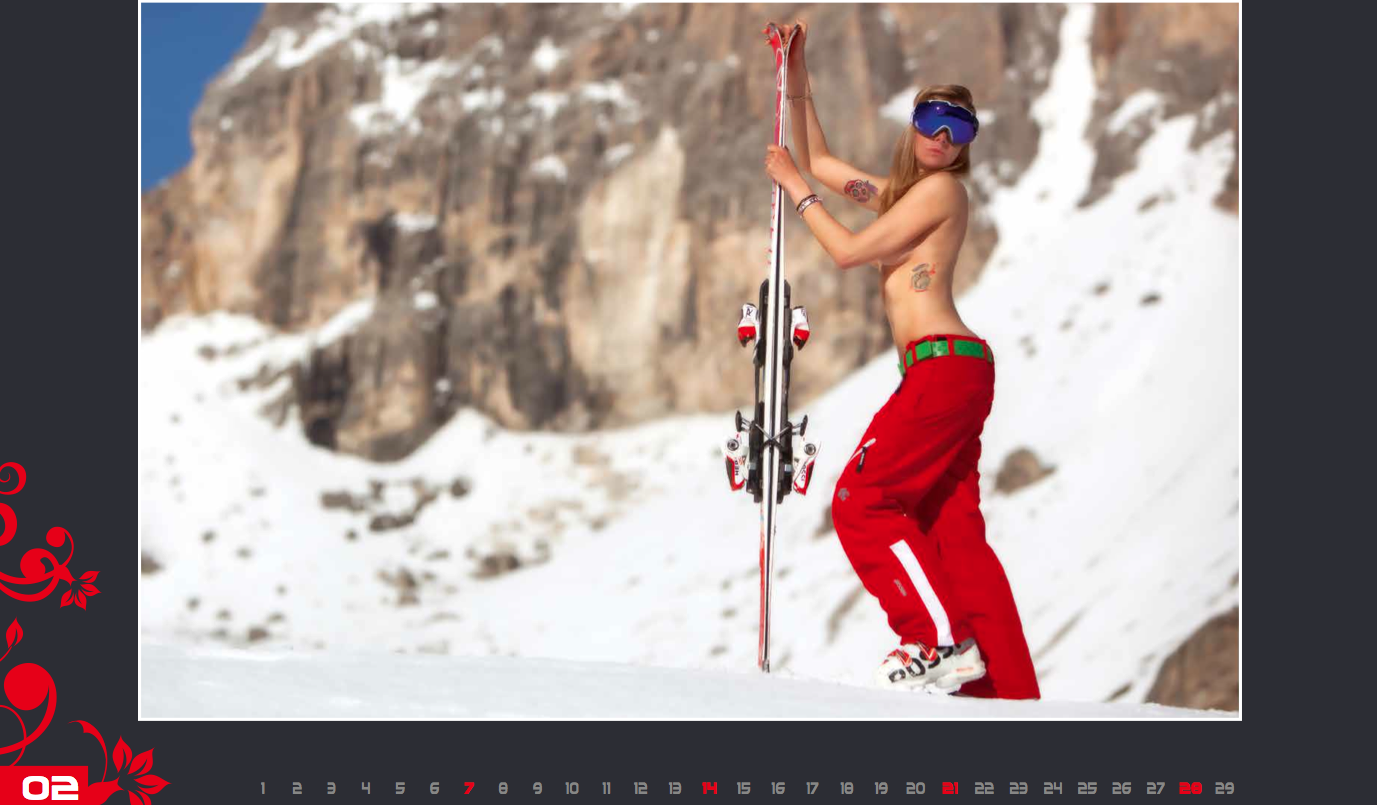 Maestre di sci sexy in Val Gardena per beneficenza Maestre di sci sexy in Val Gardena per beneficenza