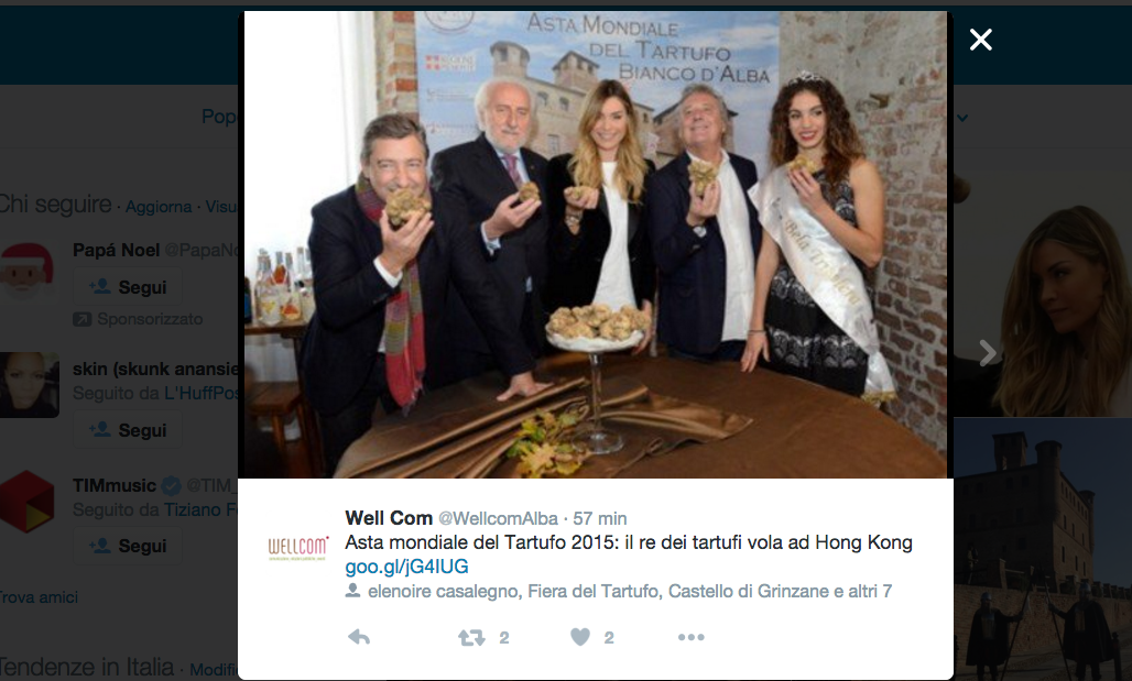 Tartufo bianco da record all’asta mondiale