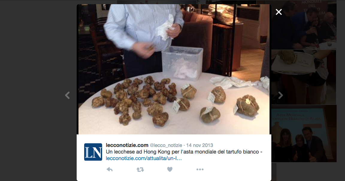Tartufo bianco da record all’asta mondiale