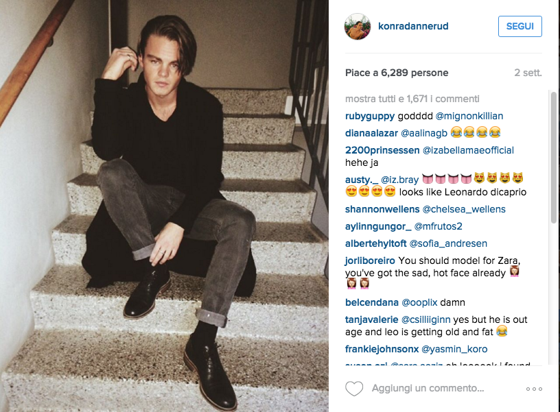 Konrad Annerud, il sosia di Di Caprio da giovane