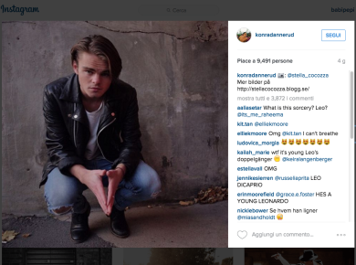 Konrad Annerud, il sosia di Di Caprio da giovane