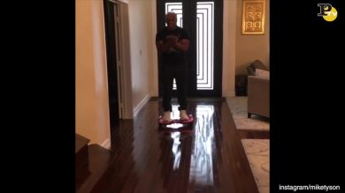 Mike Tyson cade dall’hoverboard