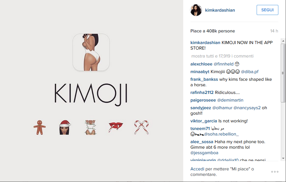 Kimoji, le sexy emoticon di Kim Kardashian