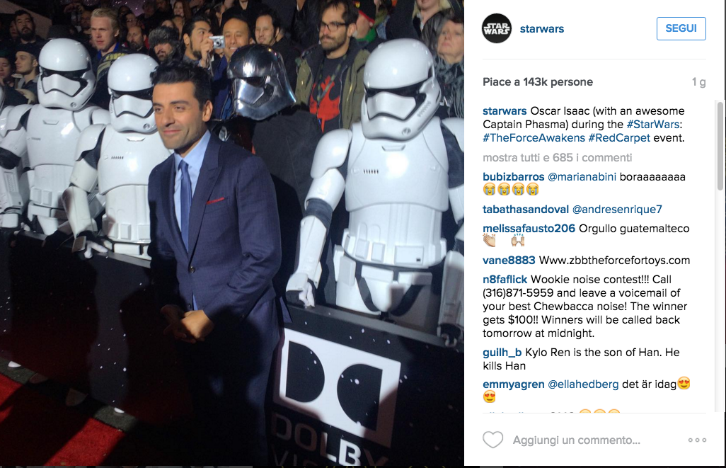 Star Wars, il risveglio della forza: promozione social per il film Star Wars, il risveglio della forza: promozione social per il film