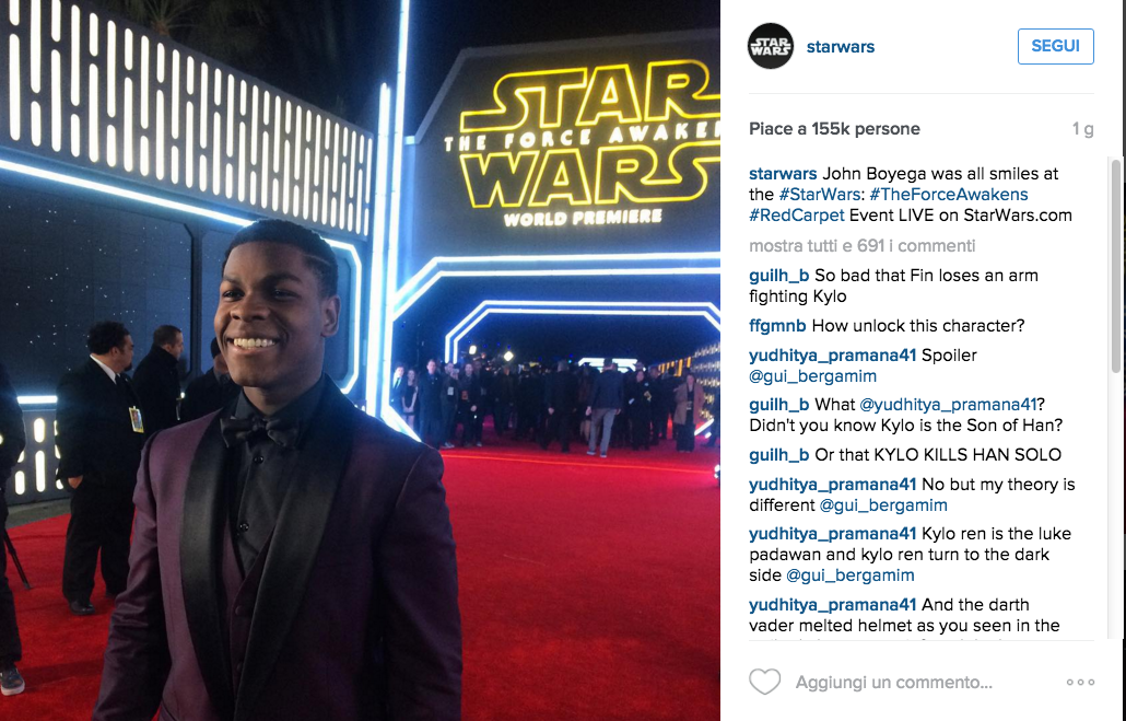 Star Wars, il risveglio della forza: promozione social per il film Star Wars, il risveglio della forza: promozione social per il film