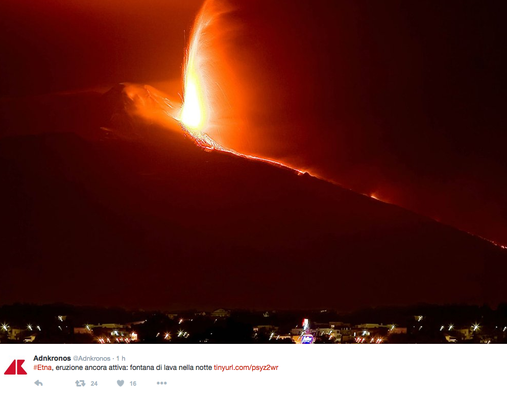 Etna in eruzione: riapre l’aeroporto di Catania, ma è ancora emergenza