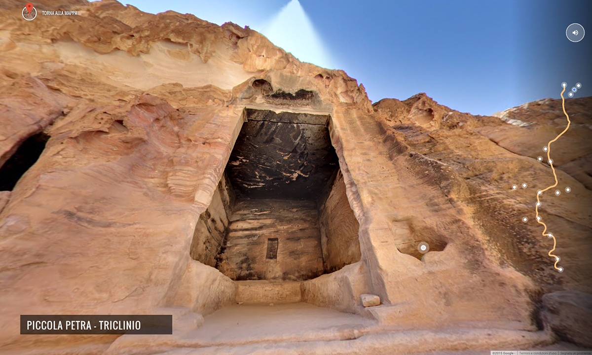 Google Street View tra le rovine di Petra, Giordania