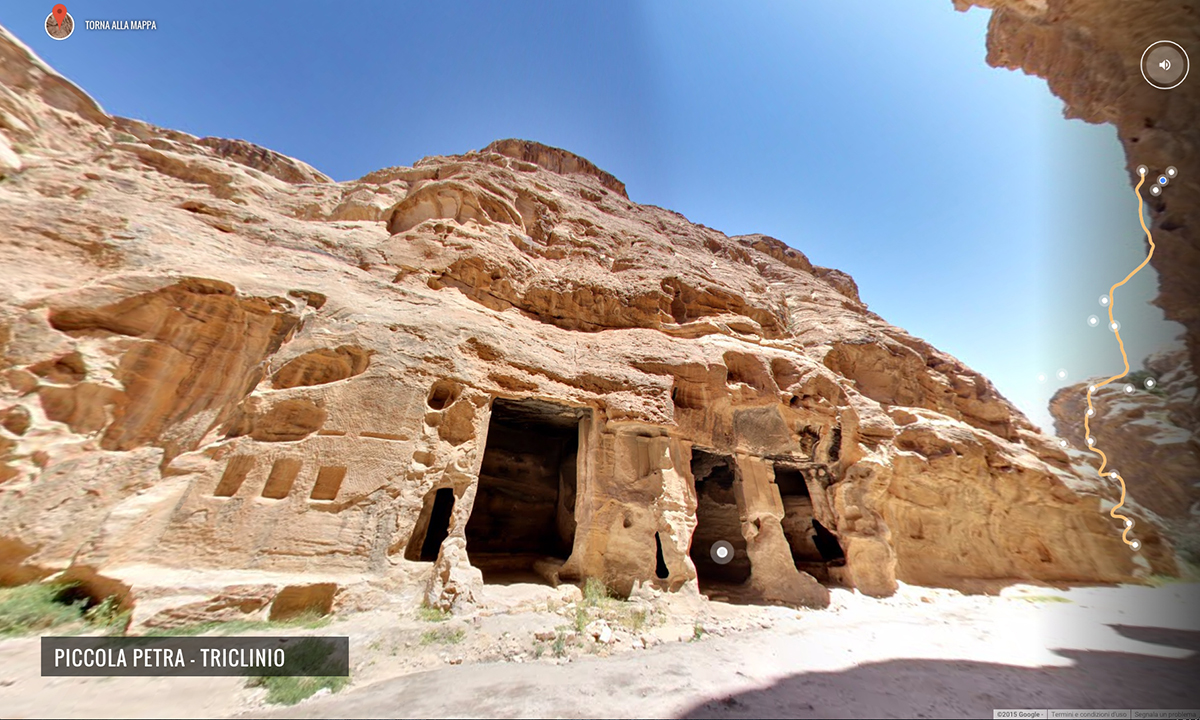 Google Street View tra le rovine di Petra, Giordania