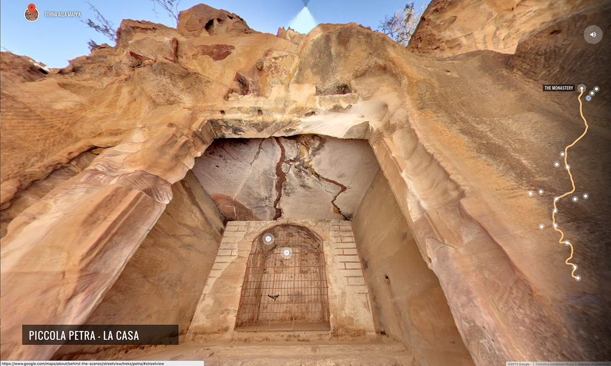 Google Street View tra le rovine di Petra, Giordania