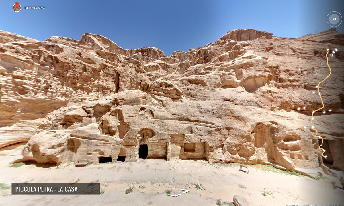 Google Street View tra le rovine di Petra, Giordania