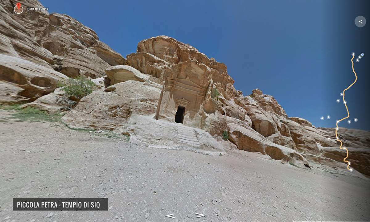 Google Street View tra le rovine di Petra, Giordania