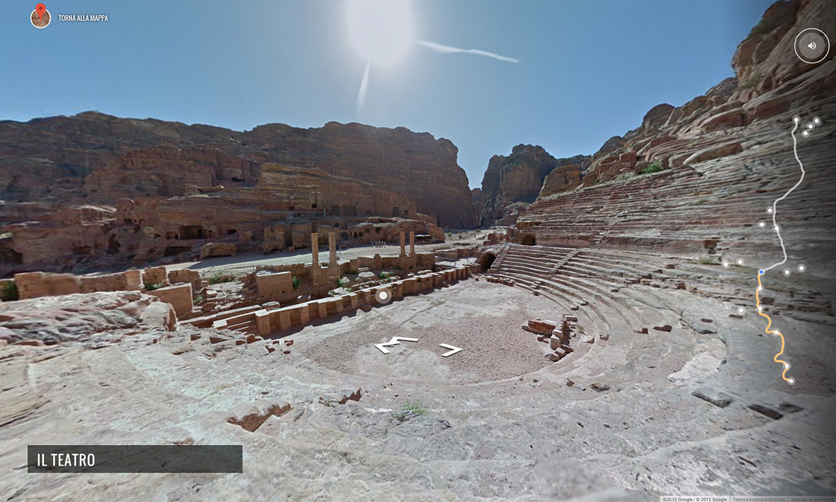 Google Street View tra le rovine di Petra, Giordania