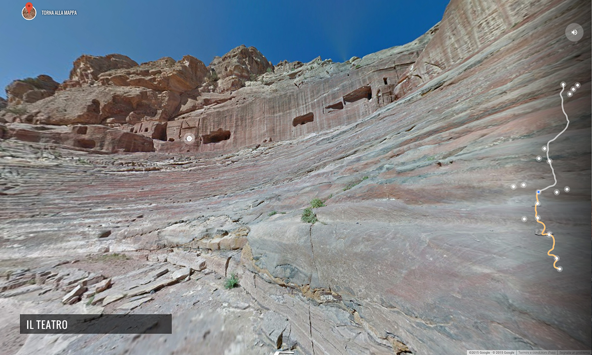 Google Street View tra le rovine di Petra, Giordania