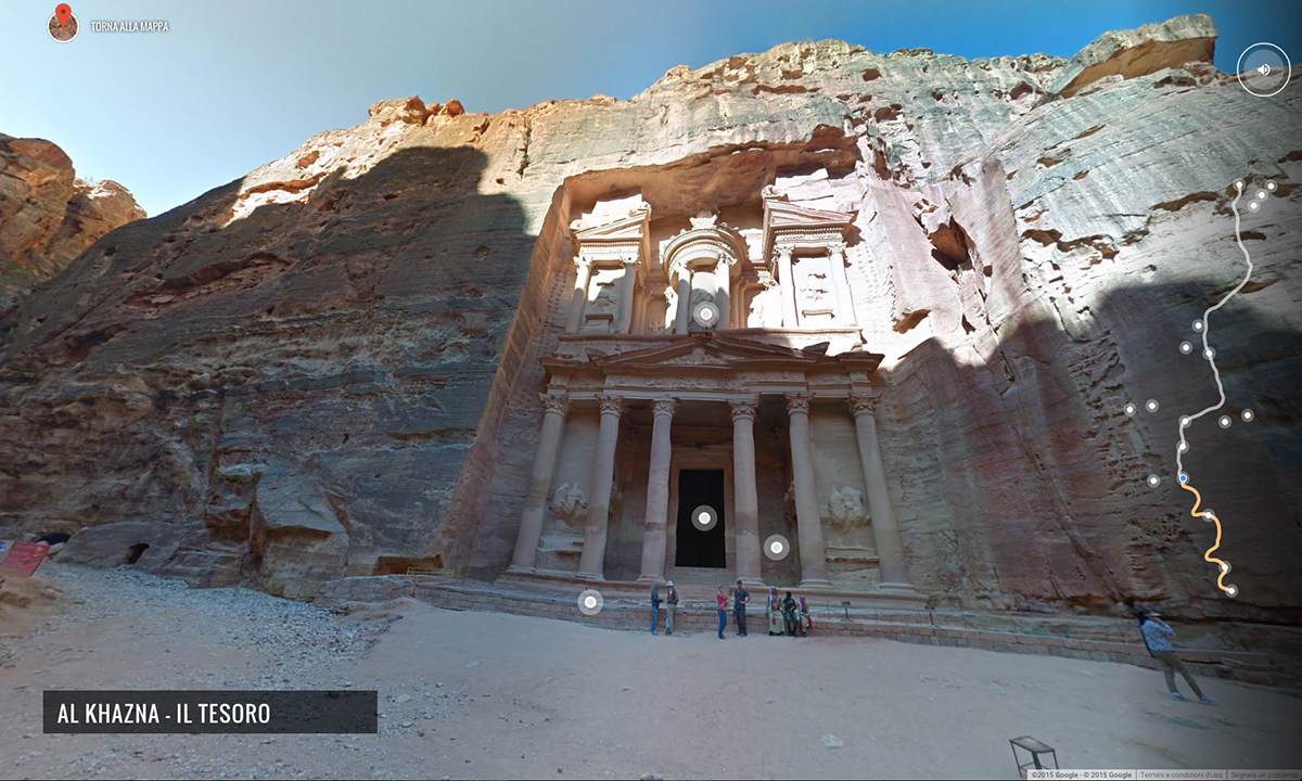 Google Street View tra le rovine di Petra, Giordania
