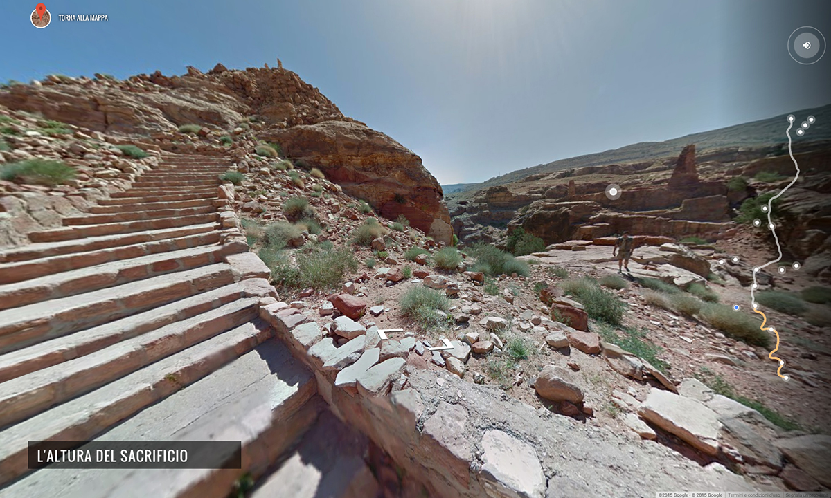 Google Street View tra le rovine di Petra, Giordania