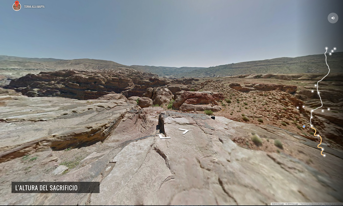 Google Street View tra le rovine di Petra, Giordania