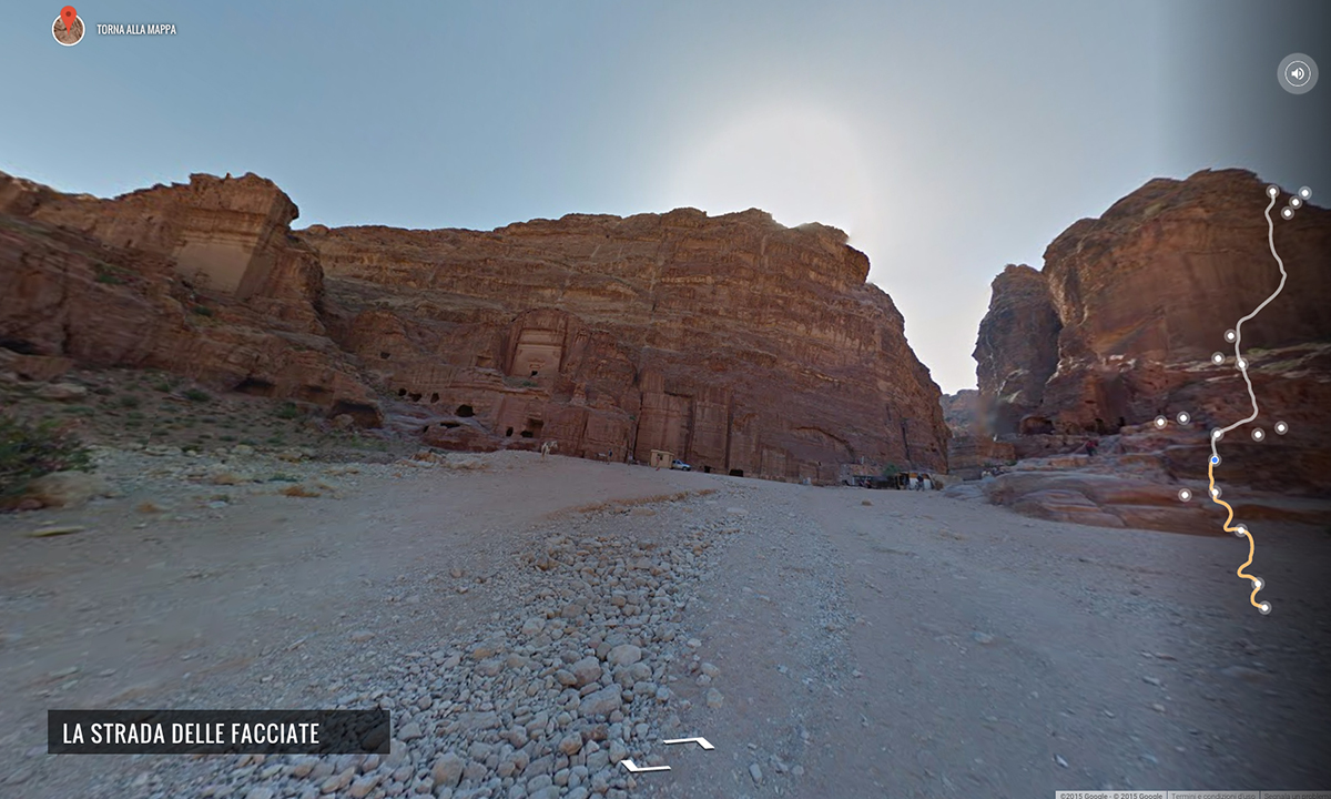 Google Street View tra le rovine di Petra, Giordania